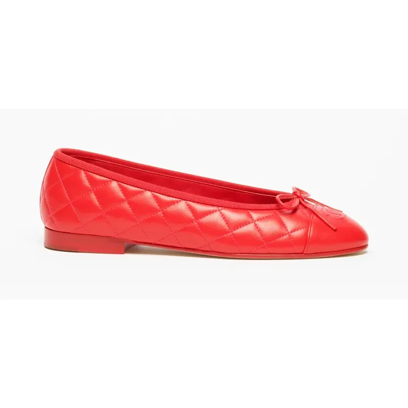 Ballet flats - Lambskin, red